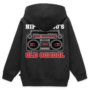 Hip Hop 90er Old School DJ Vinyl - Kinder Premium Organic Zip Hoodie - Schwarz - Hinten - AI Model Kid Male (0cm)