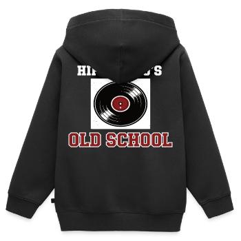 Hip Hop 90er Old School DJ Vinyl - Kinder Premium Organic Zip Hoodie - Schwarz - Hinten - AI Model Kid Male (0cm)
