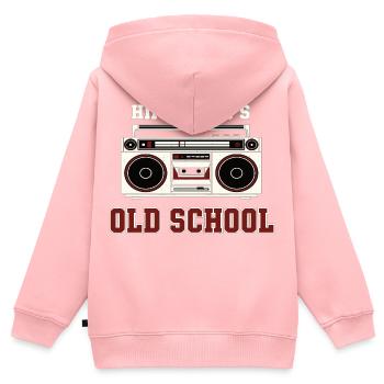 Vinyle DJ Hip-Hop des années 90 Old School - Sweat Premium à capuche zippé enfant bio - rose - Dos - AI Model Kid Female (0cm)