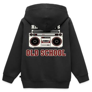 Hip Hop 90er Old School DJ Vinyl - Kinder Premium Organic Zip Hoodie - Schwarz - Hinten - AI Model Kid Male (0cm)