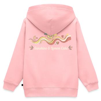 Été du Gâteau au Soleil et au Citron - Sweat Premium à capuche zippé enfant bio - rose - Dos - AI Model Kid Female (0cm)
