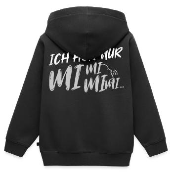 Ich hör nur mi mi mi - Kinder Premium Organic Zip Hoodie - Schwarz - Hinten - AI Model Kid Male (0cm)
