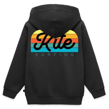 Kitesurfer Kiteboard Kitesurfen Kitesurf - Kinder Premium Organic Zip Hoodie - Schwarz - Hinten - AI Model Kid Male (0cm)