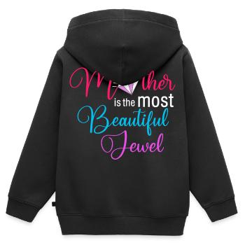 Mutter ist der schönste Juwelen-Blumendiamant - Kinder Premium Organic Zip Hoodie - Schwarz - Hinten - AI Model Kid Male (0cm)