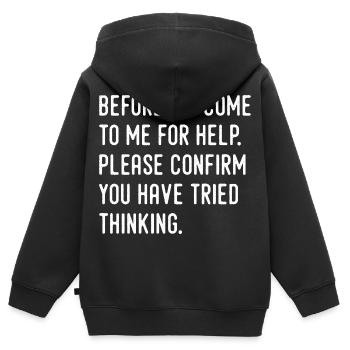 Humor - Kinder Premium Organic Zip Hoodie - Schwarz - Hinten - AI Model Kid Male (0cm)