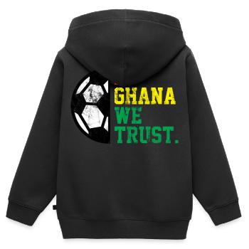 Au Ghana, nous avons confiance - Sweat Premium à capuche zippé enfant bio - noir - Dos - AI Model Kid Male (0cm)