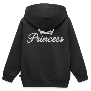 Prinzessin Perlen Krone Schriftzug Princess - Kinder Premium Organic Zip Hoodie - Schwarz - Hinten - AI Model Kid Male (0cm)