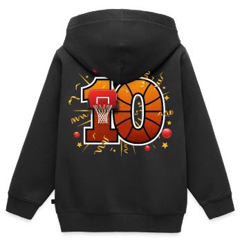 10. Geburtstag Basketball Junge - Kinder Premium Organic Zip Hoodie - Schwarz - Hinten - AI Model Kid Male (0cm)