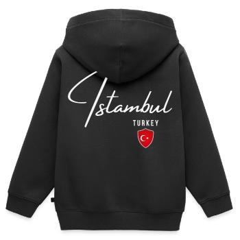 Istanbul Türkei, elegantes Design Istanbul - Kinder Premium Organic Zip Hoodie - Schwarz - Hinten - AI Model Kid Male (0cm)