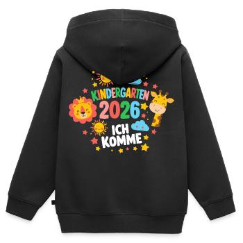 Kindergarten 2026 Ich Komme - Kinder Premium Organic Zip Hoodie - Schwarz - Hinten - AI Model Kid Male (0cm)