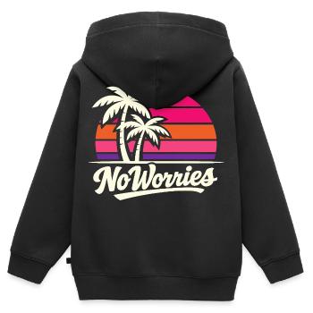 No worries - Kids Premium Organic Zip-up Hoodie - black - Back - AI Model Kid Male (0cm)