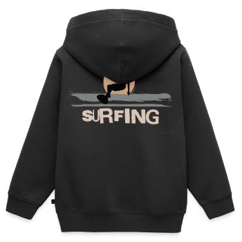 Surf Surfen Surfer - Kinder Premium Organic Zip Hoodie - Schwarz - Hinten - AI Model Kid Male (0cm)