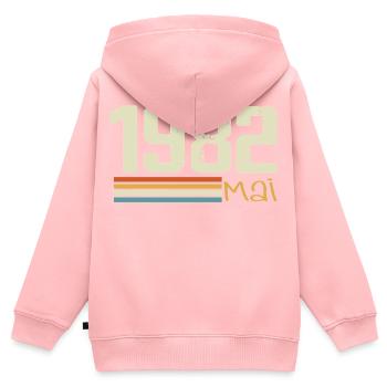 Mai 1982 - Kinder Premium Organic Zip Hoodie - Rosa - Hinten - AI Model Kid Female (0cm)