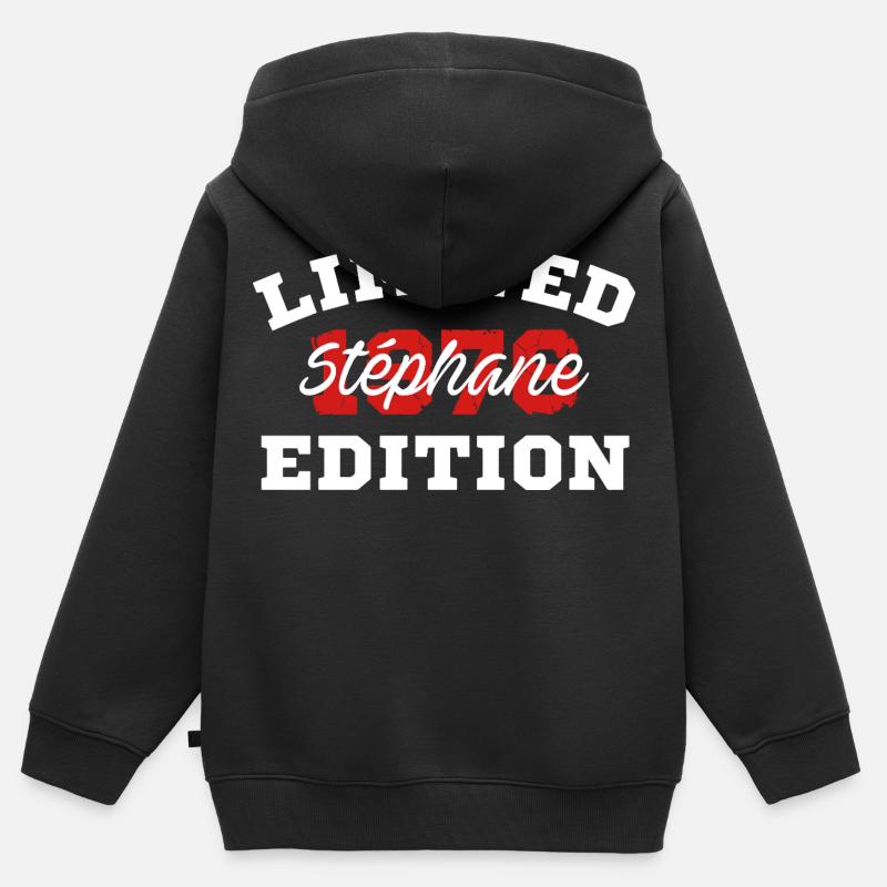 Édition limitée Stéphane 1976 - Sweat Premium à capuche zippé enfant bio - noir