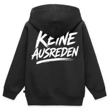 Keine Ausreden Motivdruck - Kinder Premium Organic Zip Hoodie - Schwarz - Hinten - AI Model Kid Male (0cm)