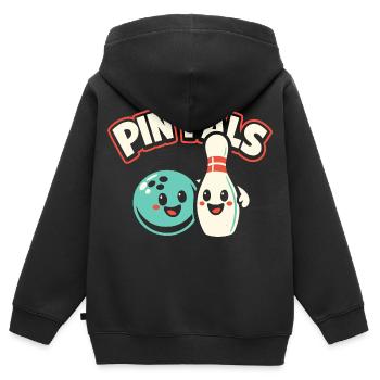 Pin Pals - Sweat Premium à capuche zippé enfant bio - noir - Dos - AI Model Kid Male (0cm)
