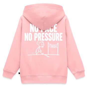Pas de rythme, pas de pression - Sweat Premium à capuche zippé enfant bio - rose - Dos - AI Model Kid Female (0cm)
