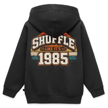 Shuffle Like It's 1985 Cadeau Anniversaire Vintage - Sweat Premium à capuche zippé enfant bio - noir - Dos - AI Model Kid Male (0cm)