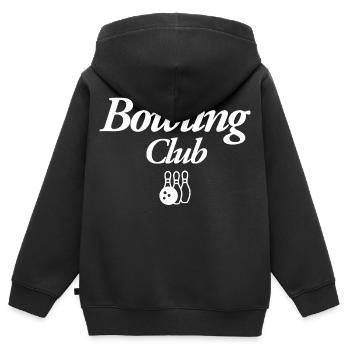 Bowling Club - Kinder Premium Organic Zip Hoodie - Schwarz - Hinten - AI Model Kid Male (0cm)