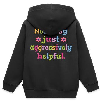 Ce n’est pas déterminant, juste de l’humour utile - Sweat Premium à capuche zippé enfant bio - noir - Dos - AI Model Kid Male (0cm)
