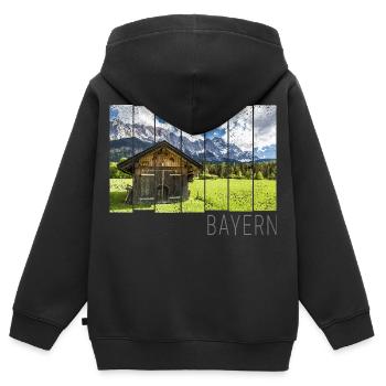 Garmisch Partenkirchen in Bayern Alpen Panorama - Kinder Premium Organic Zip Hoodie - Schwarz - Hinten - AI Model Kid Male (0cm)
