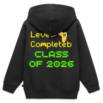 Niveau complété Cadeau de la promotion 2026 Gamer Grad - Sweat Premium à capuche zippé enfant bio - noir - Dos - AI Model Kid Male (0cm)