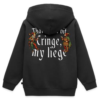 Das war ein bisschen Mein Lehnsherr mittelalterlich - Kinder Premium Organic Zip Hoodie - Schwarz - Hinten - AI Model Kid Male (0cm)