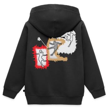 Dynamischer Ballspieler - Kinder Premium Organic Zip Hoodie - Schwarz - Hinten - AI Model Kid Male (0cm)