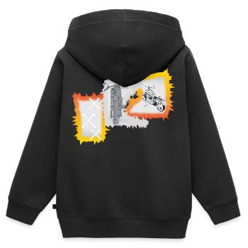 Motorrad Werkstatt Motorradfahrer Schrauber - Kinder Premium Organic Zip Hoodie - Schwarz - Hinten - AI Model Kid Male (0cm)