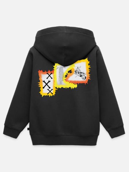 Biker Motorrad Chopper - Kinder Premium Organic Zip Hoodie - Schwarz