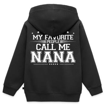 Meine Lieblingsleute nennen mich Nana Familie Oma Gif - Kinder Premium Organic Zip Hoodie - Schwarz - Hinten - AI Model Kid Male (0cm)