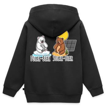 Polar Bear et Solar Bear - Système solaire photovoltaïque Bears - Sweat Premium à capuche zippé enfant bio - noir - Dos - AI Model Kid Male (0cm)