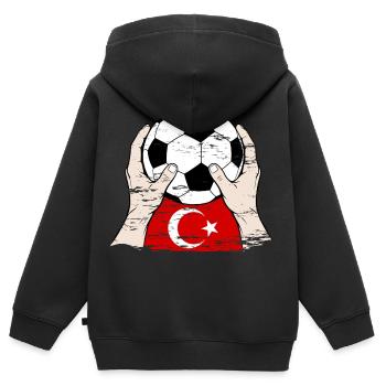 Türkischer Fußball Türkei used - Kinder Premium Organic Zip Hoodie - Schwarz - Hinten - AI Model Kid Male (0cm)
