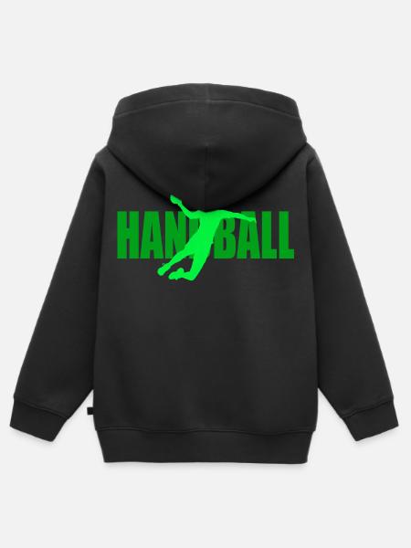 Handball - Kinder Premium Organic Zip Hoodie - Schwarz