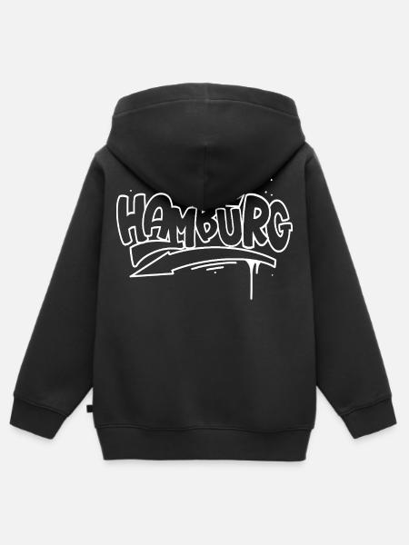 Hamburg Graffiti - Kinder Premium Organic Zip Hoodie - Schwarz