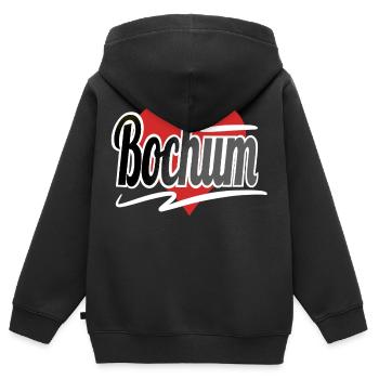 Bochum - Kinder Premium Organic Zip Hoodie - Schwarz - Hinten - AI Model Kid Male (0cm)