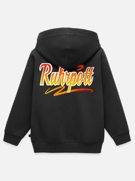 Ruhrpott - Kinder Premium Organic Zip Hoodie - Schwarz