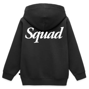 Squad - Kinder Premium Organic Zip Hoodie - Schwarz - Hinten - AI Model Kid Male (0cm)