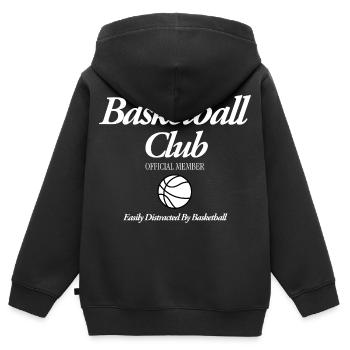 Basketball Club - Kinder Premium Organic Zip Hoodie - Schwarz - Hinten - AI Model Kid Male (0cm)