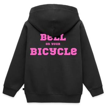 Mettez une cloche sur votre vélo – Déclaration de faute de frappe rose - Sweat Premium à capuche zippé enfant bio - noir - Dos - AI Model Kid Male (0cm)