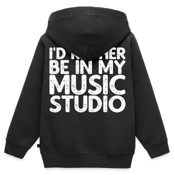 I'd Rather Be In My Music Studio - Kids Premium Organic Zip-up Hoodie - black - Back - AI Model Kid Male (0cm)