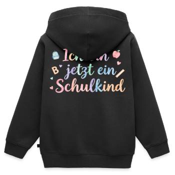 Ich bin jetzt ein Schulkind - Kinder Premium Organic Zip Hoodie - Schwarz - Hinten - AI Model Kid Male (0cm)
