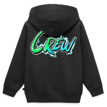 équipage - Sweat Premium à capuche zippé enfant bio - noir - Dos - AI Model Kid Male (0cm)