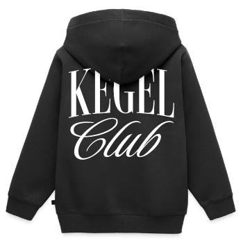Kegel Club - Kinder Premium Organic Zip Hoodie - Schwarz - Hinten - AI Model Kid Male (0cm)