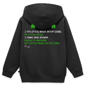 99 petits bugs dans le logiciel de programmation de code - Sweat Premium à capuche zippé enfant bio - noir - Dos - AI Model Kid Male (0cm)