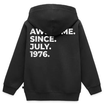 Depuis juillet 1976 – Incroyable faute de frappe vintage - Sweat Premium à capuche zippé enfant bio - noir - Dos - AI Model Kid Male (0cm)