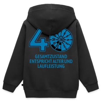 HU Juli 2026 - 40 Jahre - Geburtstag Geschenk - Kinder Premium Organic Zip Hoodie - Schwarz - Hinten - AI Model Kid Male (0cm)
