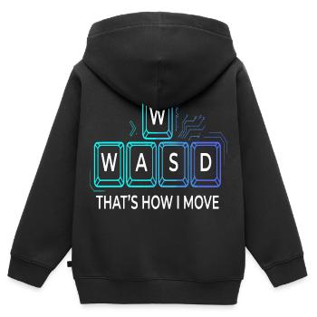 That's How I Move Gaming Cyber Strategy - Kids Premium Organic Zip-up Hoodie - black - Back - AI Model Kid Male (0cm)