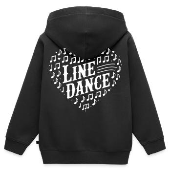 Line Dance Herz Noten - Kinder Premium Organic Zip Hoodie - Schwarz - Hinten - AI Model Kid Male (0cm)