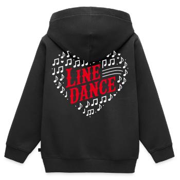 Conception de cœurs de danse en ligne - Sweat Premium à capuche zippé enfant bio - noir - Dos - AI Model Kid Male (0cm)